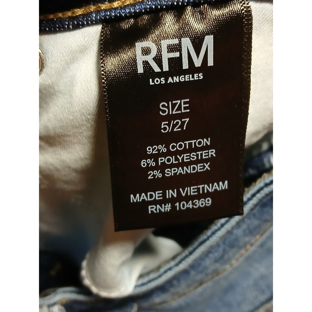 RFM LOS ANGELES Light Wash Distressed High Rise Flare Jeans 5 NWOT - Picture 7 of 11